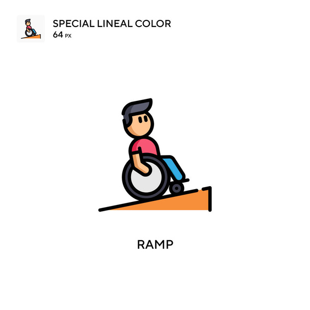 Rampa Icono especial de color lineal. Plantilla de diseño de símbolo de ilustración para elemento de interfaz de usuario móvil web. - Vector, Imagen