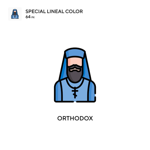 Icona di colore lineare speciale ortodossa. Modello di disegno simbolo illustrazione per elemento web mobile UI. - Vettoriali, immagini