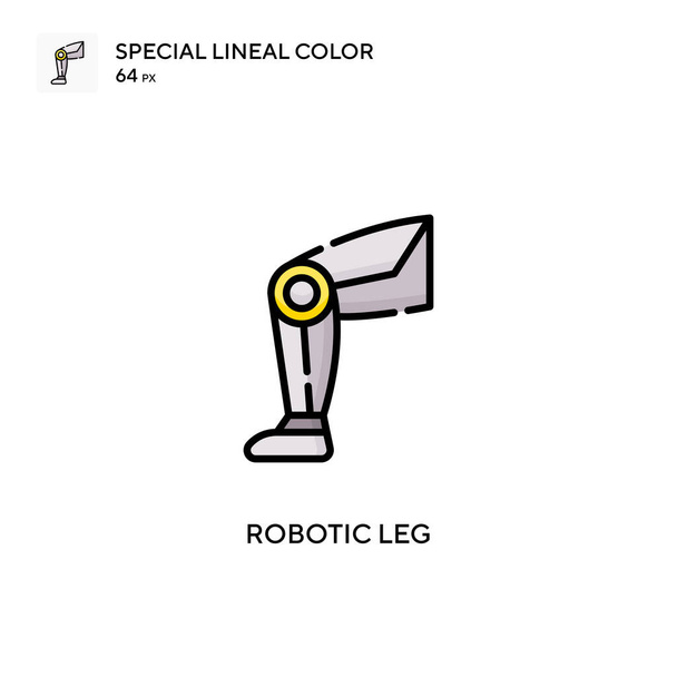 Robotická noha Speciální lineární barevná ikona. Šablona návrhu symbolu ilustrace pro webový mobilní prvek uživatelského rozhraní. - Vektor, obrázek