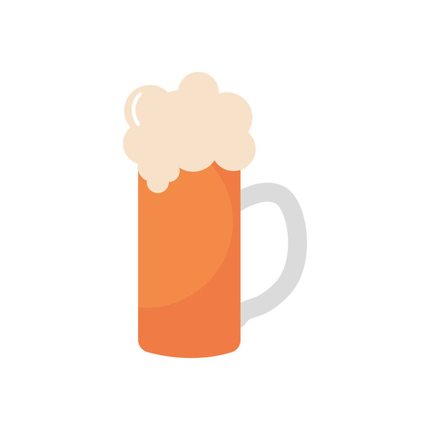 sör bögre ikon kép, lapos stílus - Vektor, kép