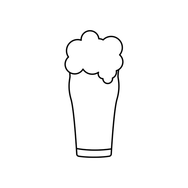 Bir bardak bira ikonu, çizgi tarzı. - Vektör, Görsel