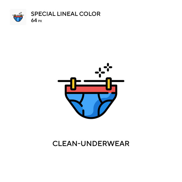 Clean-underwear Special lineal color icon. Illustration symbol design template for web mobile UI element. - Vector, Image
