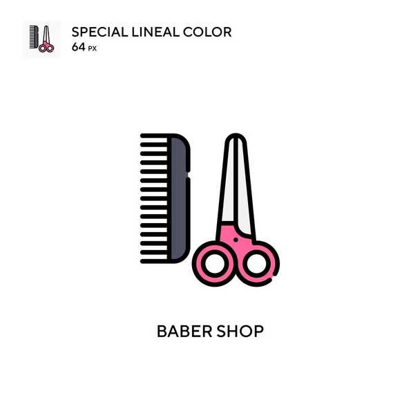 Baber shop Erityinen lineaarinen väri kuvake. Kuviomerkin suunnittelumalli web mobiili käyttöliittymä elementti. - Vektori, kuva