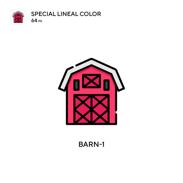 Barn-1 Specjalna ikona koloru linii. Ilustracja szablonu projektu symbolu dla mobilnego interfejsu WWW. - Wektor, obraz
