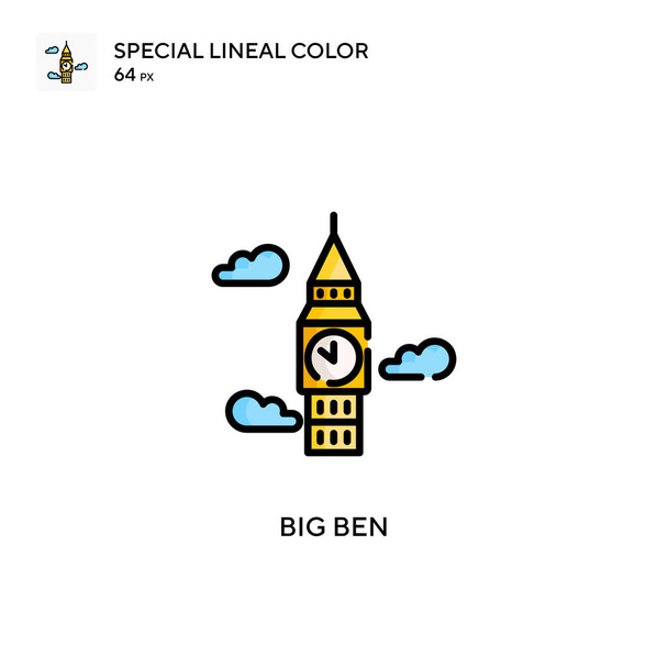 Big Ben Ειδική lineal εικονίδιο χρώμα. Πρότυπο σχεδίασης συμβόλων εικονογράφησης για κινητό στοιχείο UI web. - Διάνυσμα, εικόνα