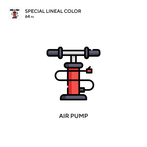 Pompe à air Icône spéciale couleur linéaire. Modèle de conception de symbole d'illustration pour l'élément d'interface utilisateur mobile Web. - Vecteur, image