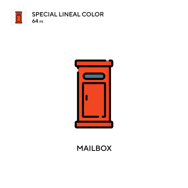 Специальный значок цвета почтового ящика. Шаблон оформления символов иллюстрации для веб-мобильного пользовательского элемента. - Вектор,изображение