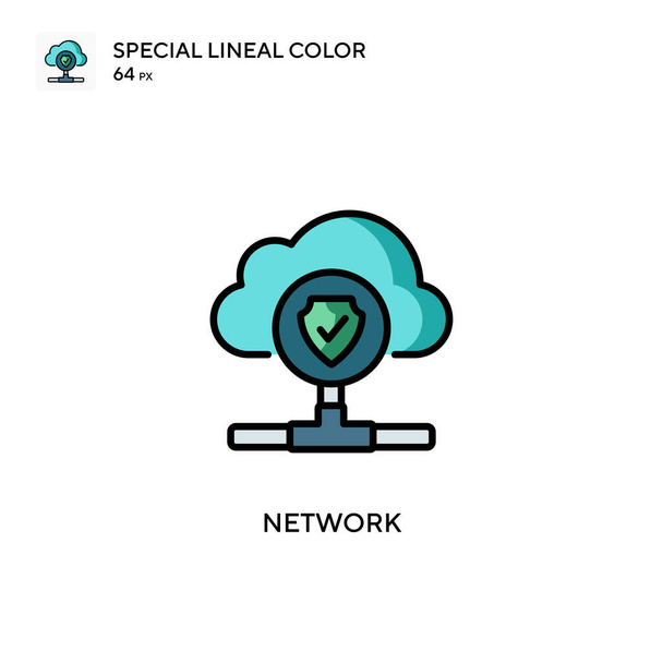 Ειδικό εικονίδιο χρώματος γραμμής δικτύου. Πρότυπο σχεδίασης συμβόλων εικονογράφησης για κινητό στοιχείο UI web. - Διάνυσμα, εικόνα
