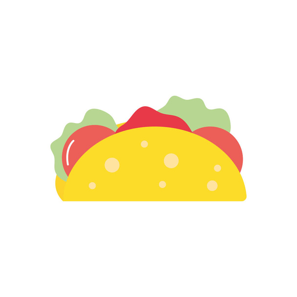 mexicaanse taco icoon, flat style - Vector, afbeelding