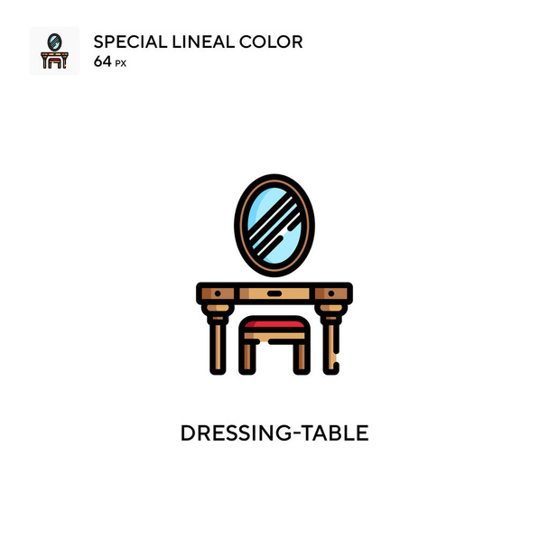 Öltözőasztal Különleges lineáris szín ikon. Illusztráció szimbólum design sablon web mobil UI elem. - Vektor, kép