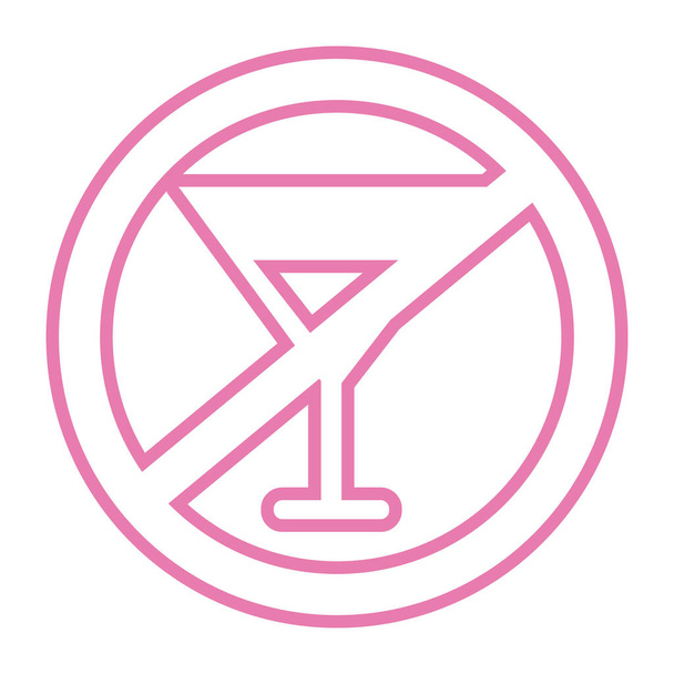 μην πίνετε αλκοόλ σήμα γραμμή στυλ εικονίδιο - Διάνυσμα, εικόνα