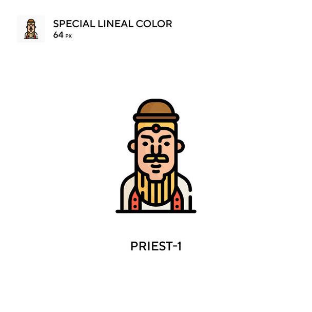 Priest-1 Ícone de cor linear especial. Modelo de design de símbolo de ilustração para elemento web mobile UI. - Vetor, Imagem