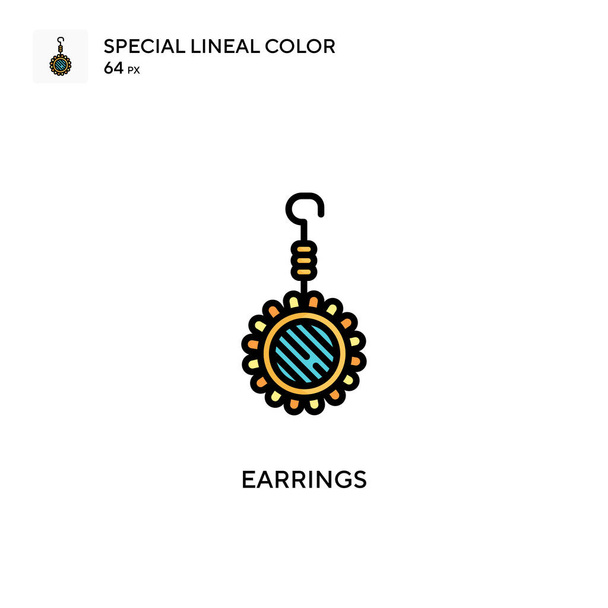 Earrings Special lineal color icon. Illustration symbol design template for web mobile UI element. - Vector, Image