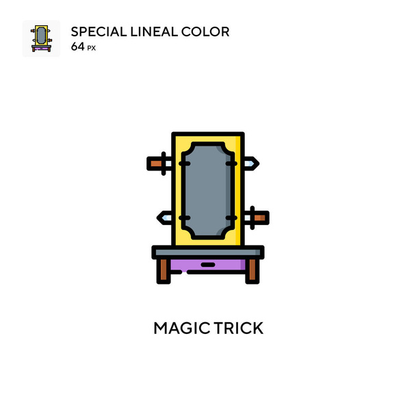 Truco de magia Icono de color lineal especial. Plantilla de diseño de símbolo de ilustración para elemento de interfaz de usuario móvil web. - Vector, imagen