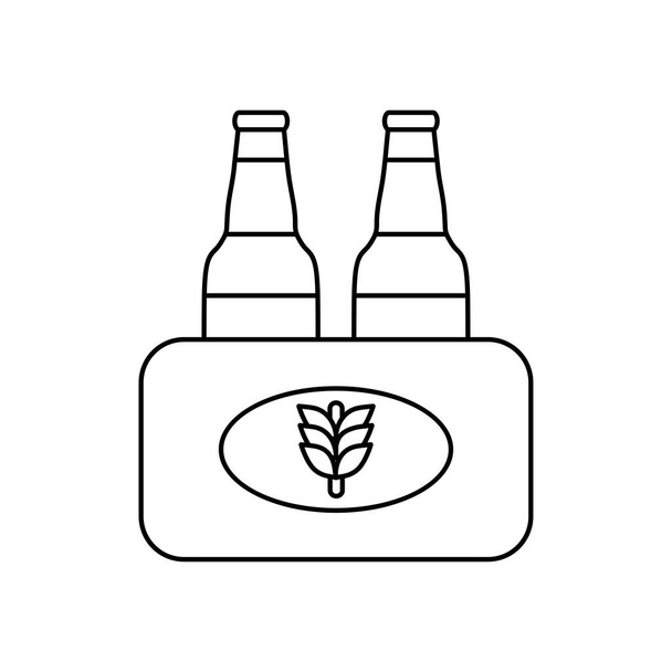 икона пшеничного пива, стиль линии - Вектор,изображение