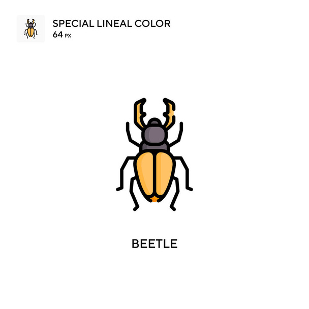 Beetle Spezielle lineare Farbsymbole. Illustration Symbol Design-Vorlage für Web-mobile UI-Element. - Vektor, Bild