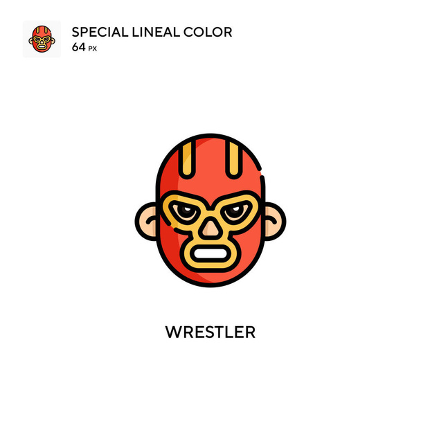 Wrestler Speciální lineární barevná ikona. Šablona návrhu symbolu ilustrace pro webový mobilní prvek uživatelského rozhraní. - Vektor, obrázek