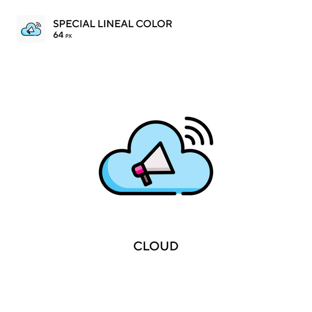 Cloud Special піктограма лінійного кольору. Шаблон дизайну символів ілюстрації для елемента інтерфейсу мобільного
. - Вектор, зображення