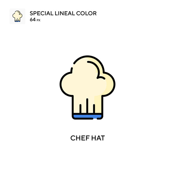 Chapéu Chef Ícone de cor linear especial. Modelo de design de símbolo de ilustração para elemento web mobile UI. - Vetor, Imagem