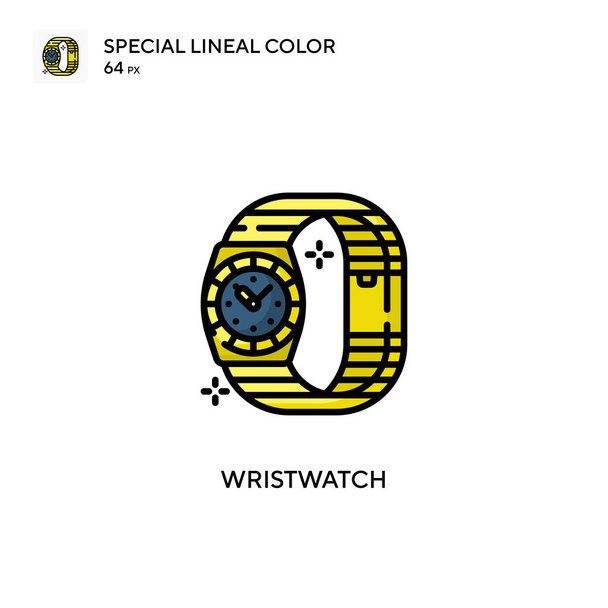 Wristwatch Special lineal color icon. Illustration symbol design template for web mobile UI element. - Vector, Image