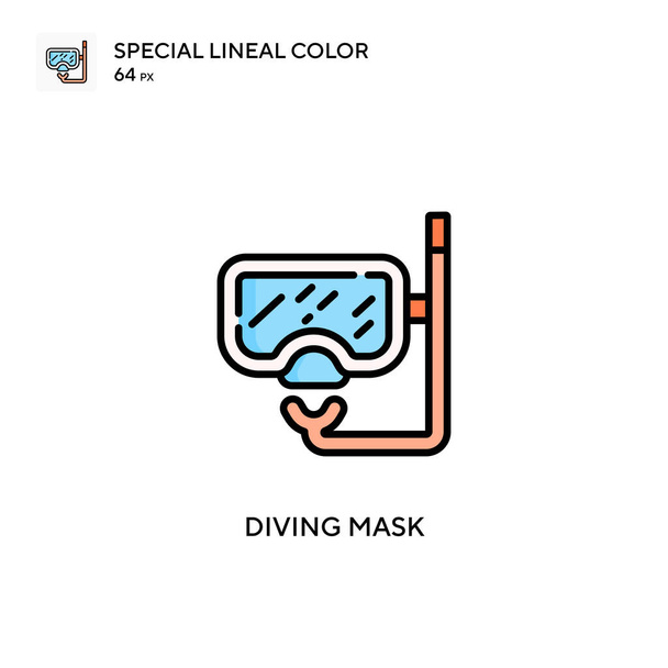 Diving mask Special lineal color icon. Illustration symbol design template for web mobile UI element. - Vector, Image