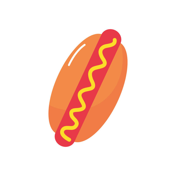 ikona hot doga, płaski styl - Wektor, obraz