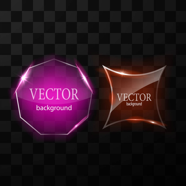 Glass vector button plane. Easy editable background - Vector, Imagen