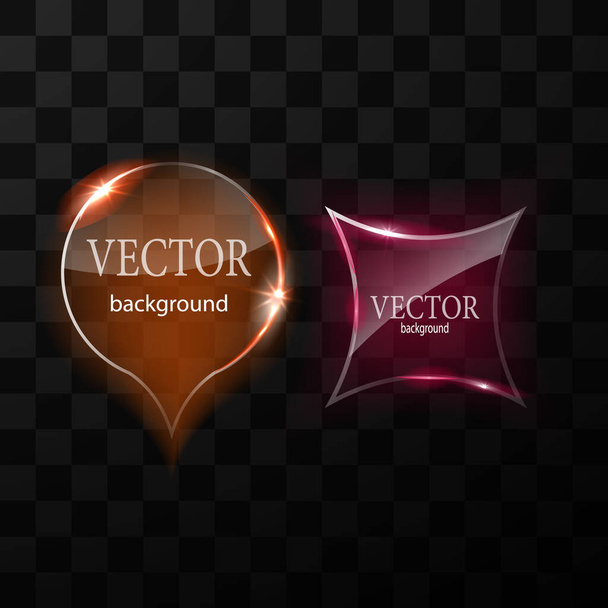 Glass vector button plane. Easy editable background - Вектор,изображение