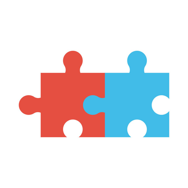 Puzzle game pieces flat style icon - Вектор,изображение