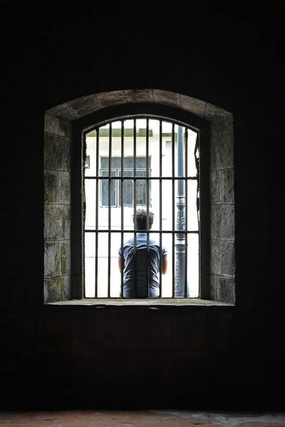 MANILA, PH - OCT. 5 - Puerta real open window with grill at Intramuros walled city on October 5, 2019 in Manila, Philippines.  - 写真・画像