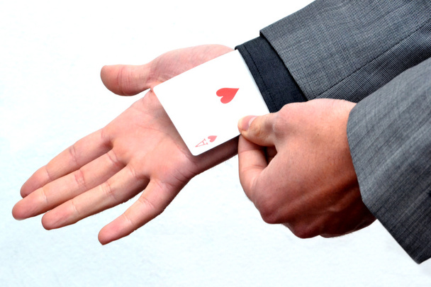 Ace card held by business man - Photo, Image