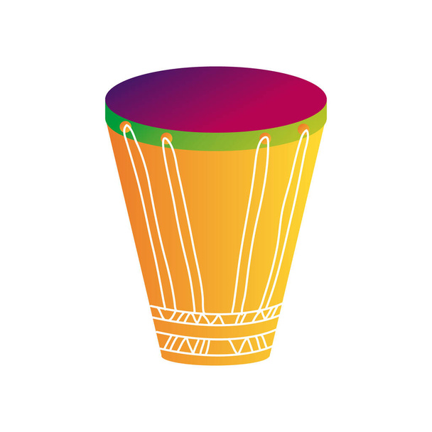 bongo drum instrument line and fill style icon - Vector, Image