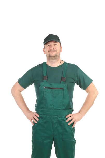 Confident worker in overalls. - Valokuva, kuva
