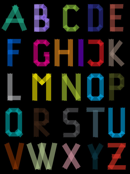 ABC από χρώμα αυτοκόλλητες ταινίες - Διάνυσμα, εικόνα