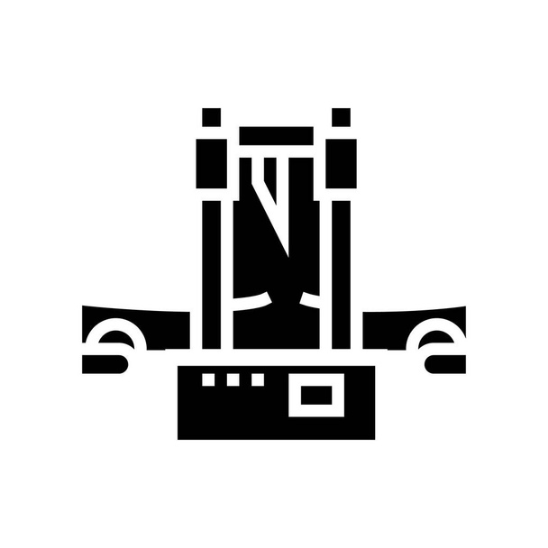 przemysłowy sprzęt tnący wektor ikony glifu. znak przemysłowego sprzętu tnącego. odizolowany kontur symbol czarny ilustracja - Wektor, obraz