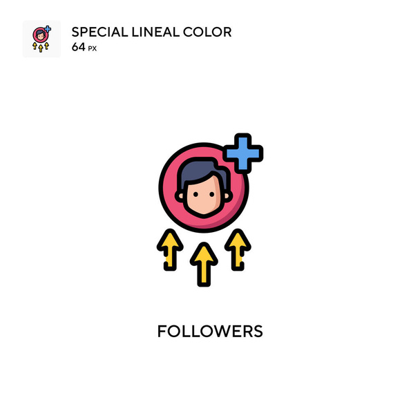 Seguaci Speciale icona a colori lineari. Modello di disegno simbolo illustrazione per elemento web mobile UI. - Vettoriali, immagini