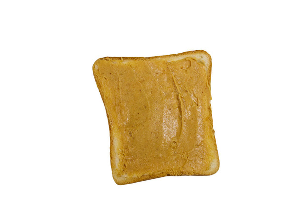 Sandwich con mantequilla de maní aislada sobre fondo blanco - Foto, Imagen