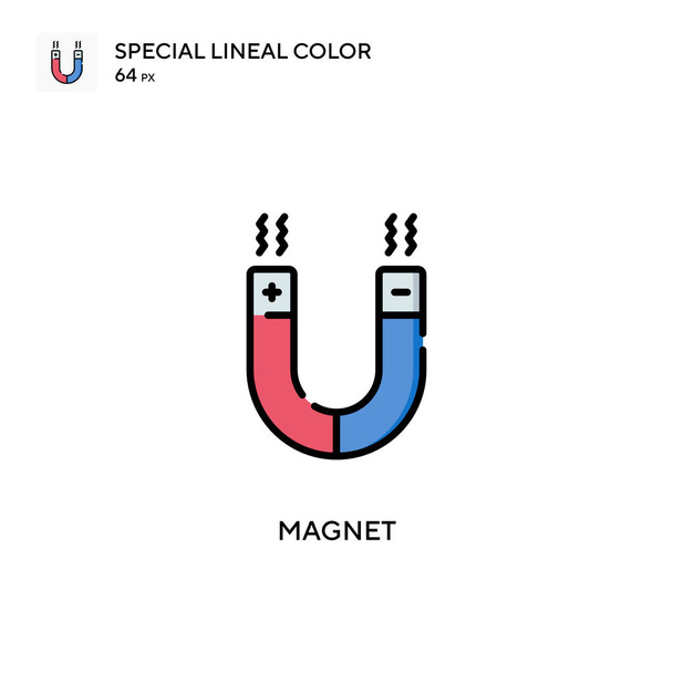 Ímã Ícone de cor linear especial. Modelo de design de símbolo de ilustração para elemento web mobile UI. - Vetor, Imagem