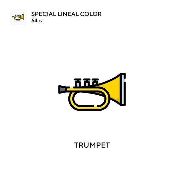 Trompet Speciale lijnkleur icoon. Illustratie symbool ontwerp sjabloon voor web mobiele UI element. - Vector, afbeelding
