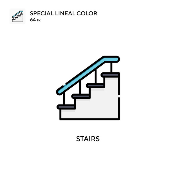 Σκάλες Ειδική lineal εικονίδιο χρώμα. Πρότυπο σχεδίασης συμβόλων εικονογράφησης για κινητό στοιχείο UI web. - Διάνυσμα, εικόνα