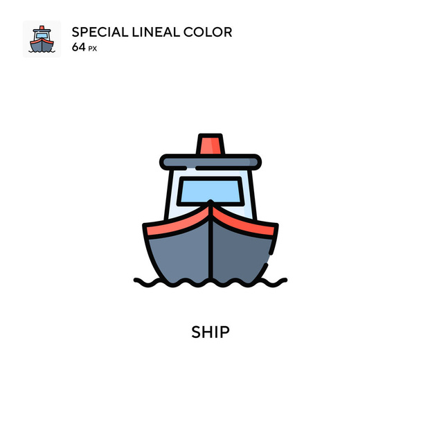 Ship Special lineal color icon. Illustration symbol design template for web mobile UI element. - Vector, Image
