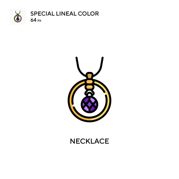 Necklace Special lineal color icon. Illustration symbol design template for web mobile UI element. - Vector, Image