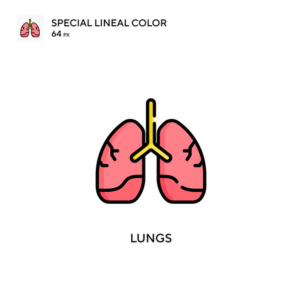 Lungen Spezielle lineare Farbsymbole. Illustration Symbol Design-Vorlage für Web-mobile UI-Element. - Vektor, Bild