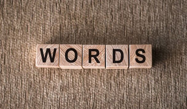Words word on wooden cubes. Words concept - Фото, изображение