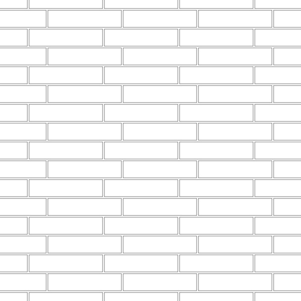 Brickwork texture seamless pattern. Simple appearance of Stretcher brick bond. Quarter shift masonry design. Seamless monochrome vector illustration. - Vector, Image