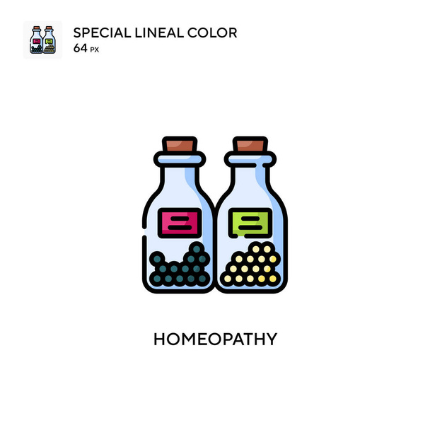 Homeopatie Speciální lineární barevná ikona. Šablona návrhu symbolu ilustrace pro webový mobilní prvek uživatelského rozhraní. - Vektor, obrázek