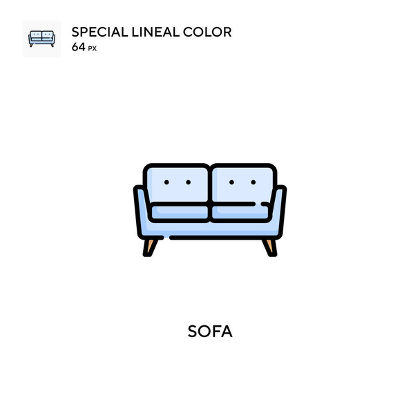 Sofa Special lineal color icon. Illustration symbol design template for web mobile UI element. - Vector, Image