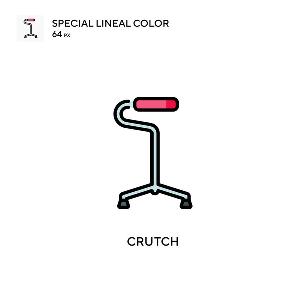Crutch Special lineal color icon. Illustration symbol design template for web mobile UI element. - Vector, Image