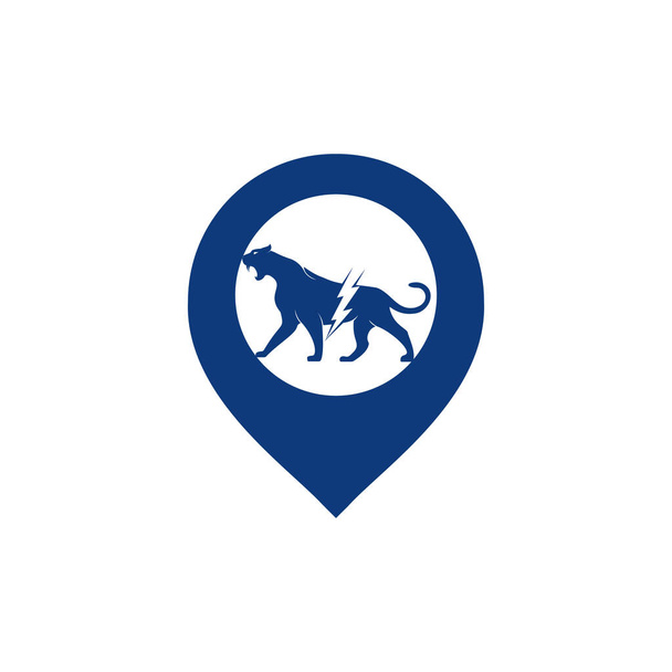 Гром гепарда с рисунком векторного логотипа. Векторный дизайн логотипа гепарда. - Вектор,изображение
