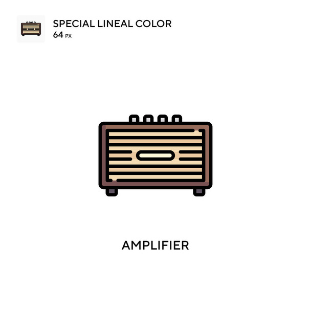 Amplificador Icono especial de color lineal. Plantilla de diseño de símbolo de ilustración para elemento de interfaz de usuario móvil web. - Vector, Imagen